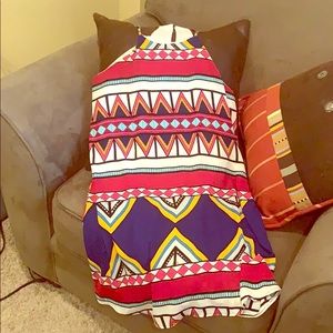 Multicolored halter dress